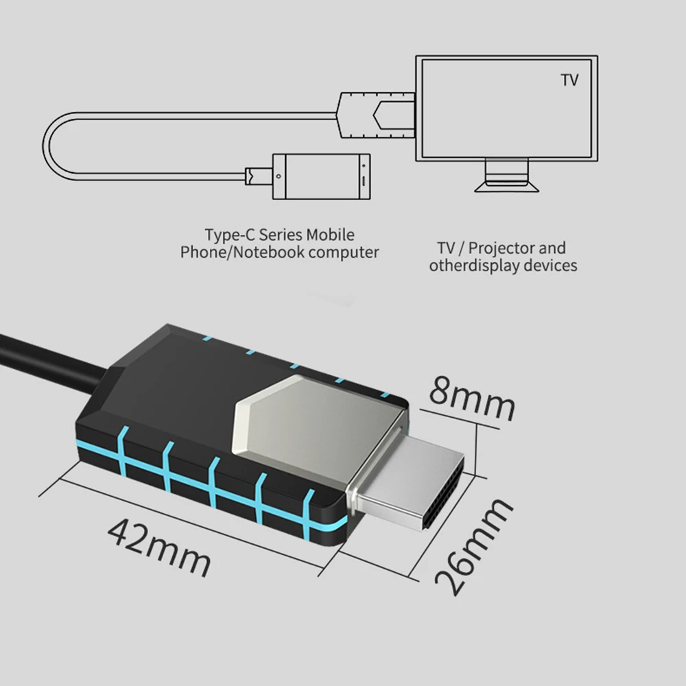 2019 Новый ABS ZincTC03 сплав USB-C тип-c к HDMI 4 к 30 адаптер HZ конвертер кабель провода шнур позволяют Выходные сигналы