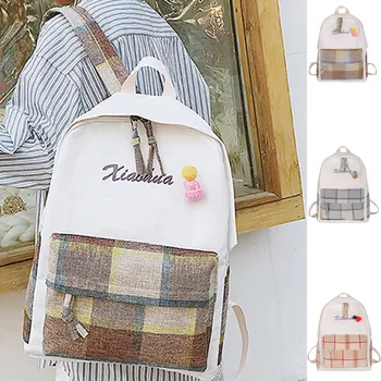 

Hot Sale Casual Canvas Backpack Women‘s Leisure Fashion Large Capacity Flexo Shoulders Bag mochila escolar Student Backpacks #C8