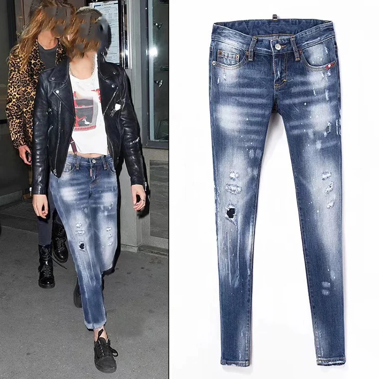 Новые джинсы для женщин, джинсы со средней талией, женские эластичные джинсы размера плюс, женские джинсы, повседневные потертые обтягивающие брюки-карандаш