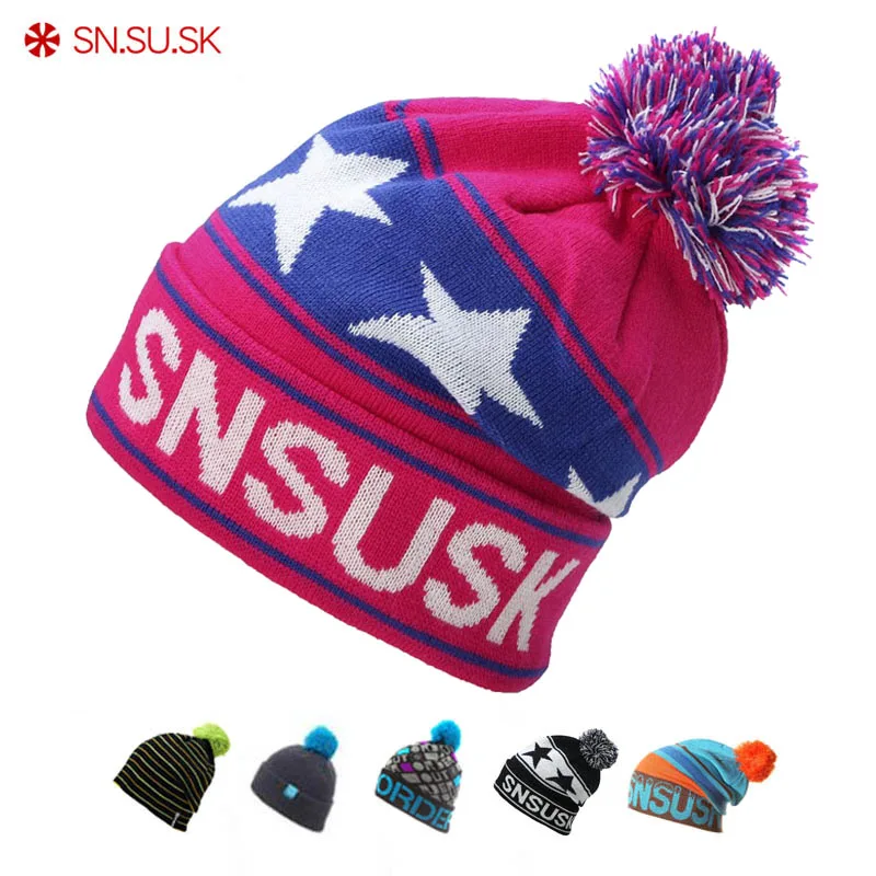 

SN.SU.SK 2019 Winter Cap Warm Woolen Caps For Men Hats Female Beanies Skullies Gorros Hombre Snowboard Caps Gorros De Lana