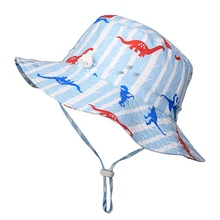 Детский солнцезащитный Регулируемый головной убор сетчатая футеровка шляпа с защитой от воздействия УФ-излучения широкополый подбородок ремень летняя игровая шляпа