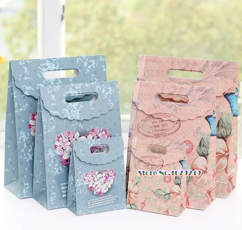 

Pink folwer Paper Gift Bags with Handles ,sweet Party Candy Bag, Baby Shower Birthday Party Supplies Bags