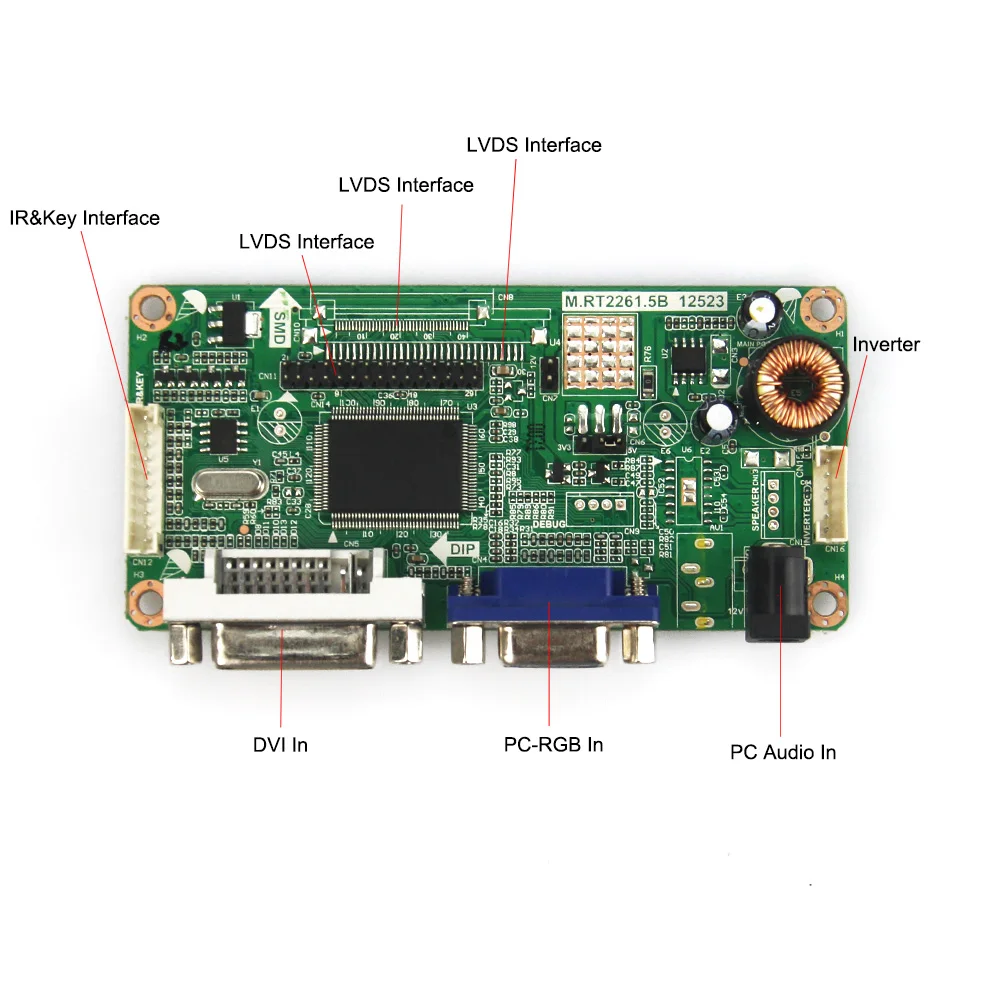 Для LP156WH3(TL)(A2)(VGA+ DVI) М. RT2261 ЖК-дисплей/светодиодный контроллер драйвер платы LVDS мониторы повторное ноутбук 1366x768