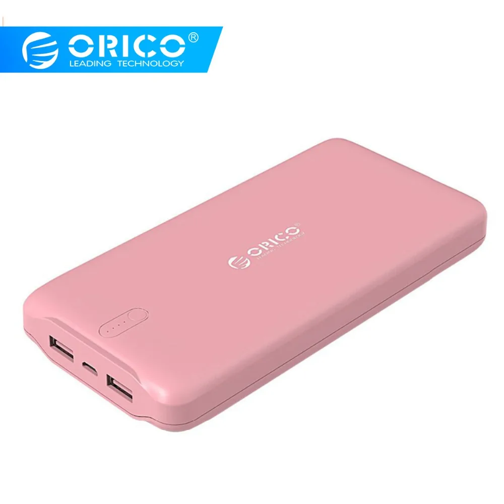 Внешний аккумулятор ORICO 20000 мАч портативное зарядное устройство с двумя usb