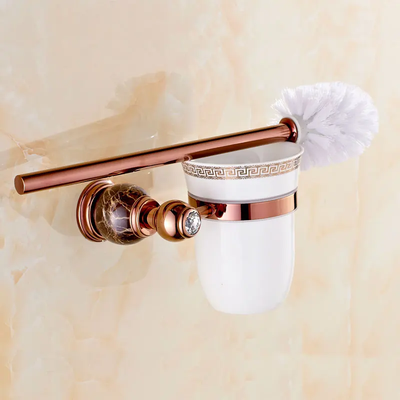 Европейский стиль Мрамор Туалет Кисточки держатель розового золота белый нефрит Туалет Кисточки Товары для ванной Ванная комната полезно для Для ванной - Цвет: Marble