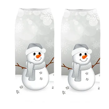 

Women's 3D Cartoon Funny and comfortable Christmas Crazy Cute Amazing Novelty Print Ankle Socks Christmas Y50