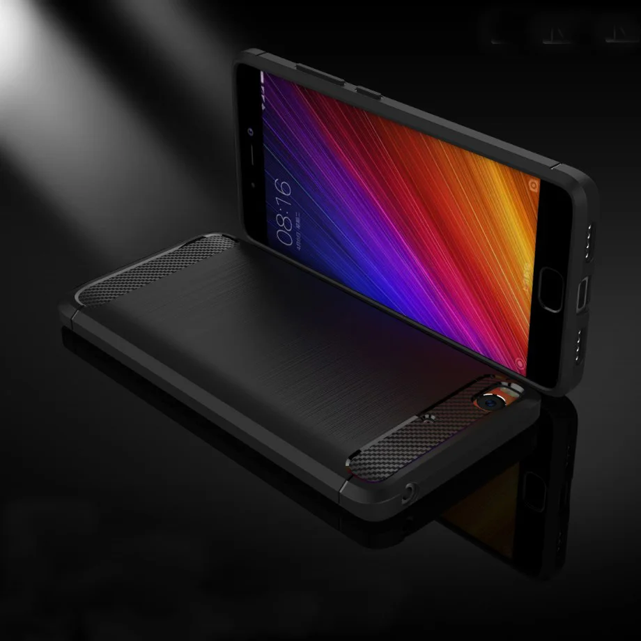 

Xiaomi Mi5S Case Carbon Fiber Soft Silicone Cover Xiaomi Mi 5S Luxury Shockproof Slim Protection Phone Shell