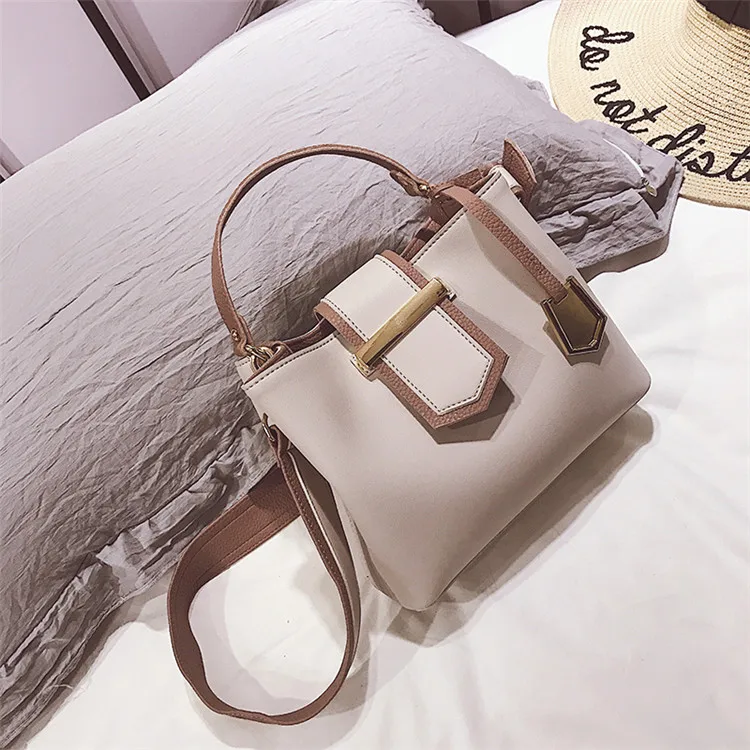 Burminsa сумка-мешок с широким ремешком, маленькая сумка через плечо, дизайнерская сумка высокого качества из искусственной кожи, сумки через плечо для женщин - Цвет: Grey