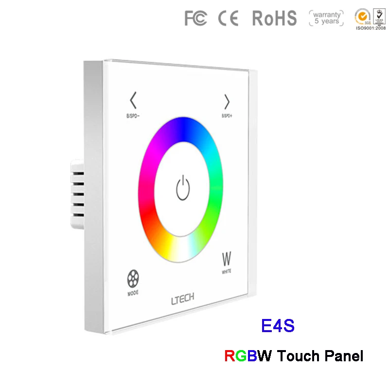 

LTECH Wall Mount led dimmer E4/E4S RGBW Touch Panel DC12-24V 3A*4CH Max.288W led Controler For RGBW Led strip Lights
