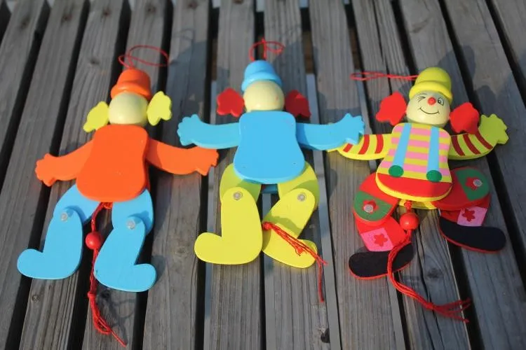 5 шт./лот детские деревянные клоун марионетта игрушки/Дети Детская история скажите тени Кукла Плюшевая Кукла для действий fingure
