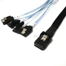 Tangda в обратном направлении обратное соединение sata поворот MINI SAS к 4 sata 6G кабель передачи данных 0,5 м