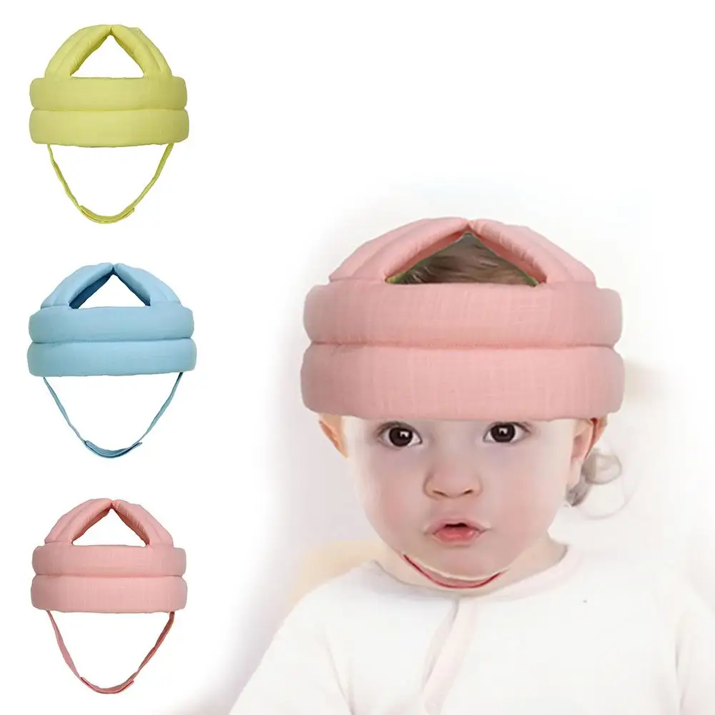 Детская льняная тканевая Защитная шапка для малышей, защитная шапка для головы, безопасная Кепка для обучения ходить, детский шлем, шапка для предотвращения столкновений