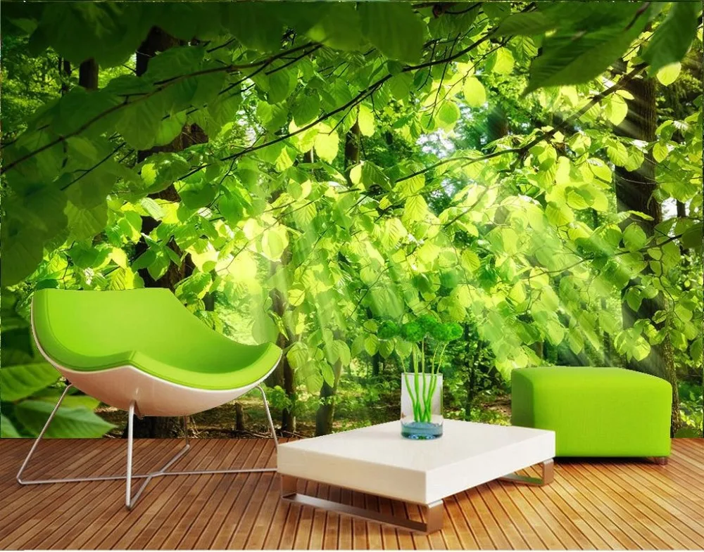 Papel Pintado Personalizado Para Paredes 3 D Foto Bosque Alta