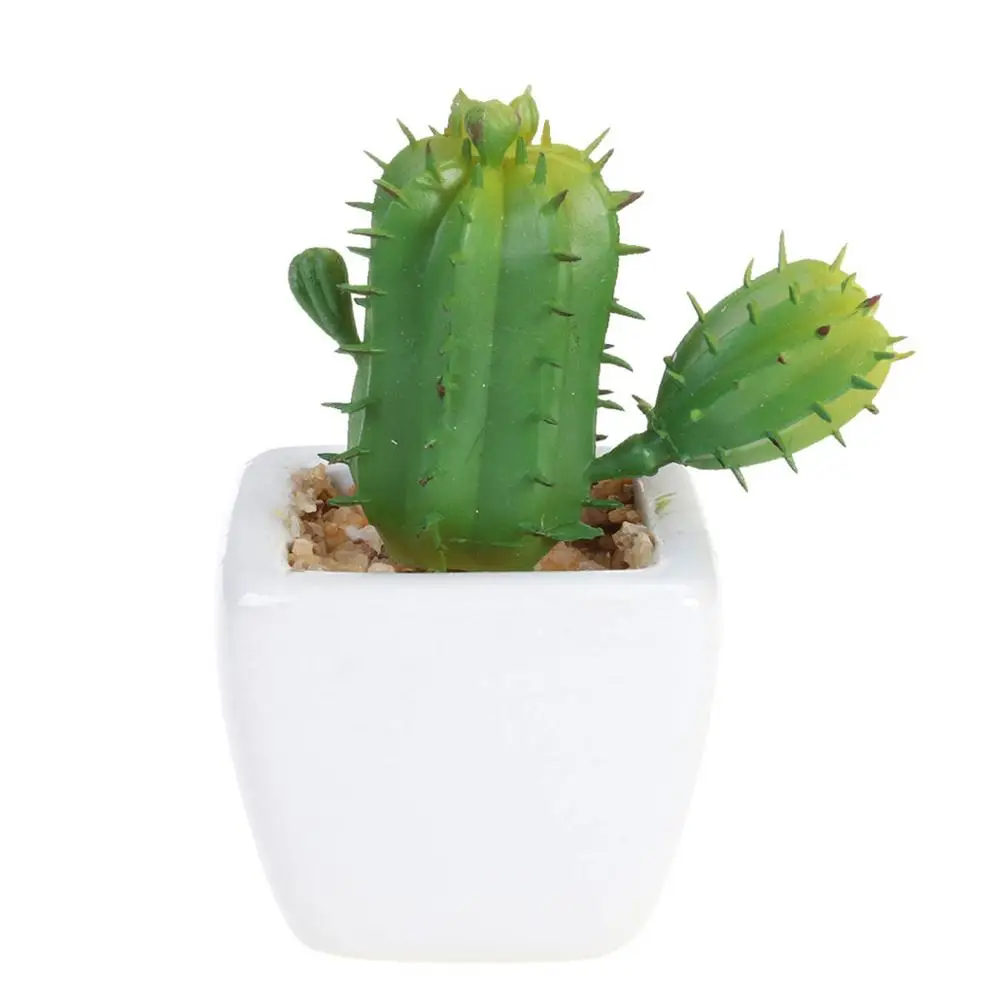 

1 Pot Fake Cactus Plants Succulent Plants Artificial Faux Succulents Mini Plastic Potted Fake Succulents Home Office Decor