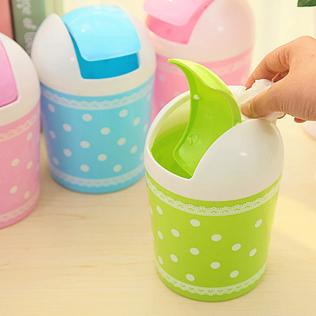 Mini Cute Rubbish Bin Garbage Can Home Table Office Accessories