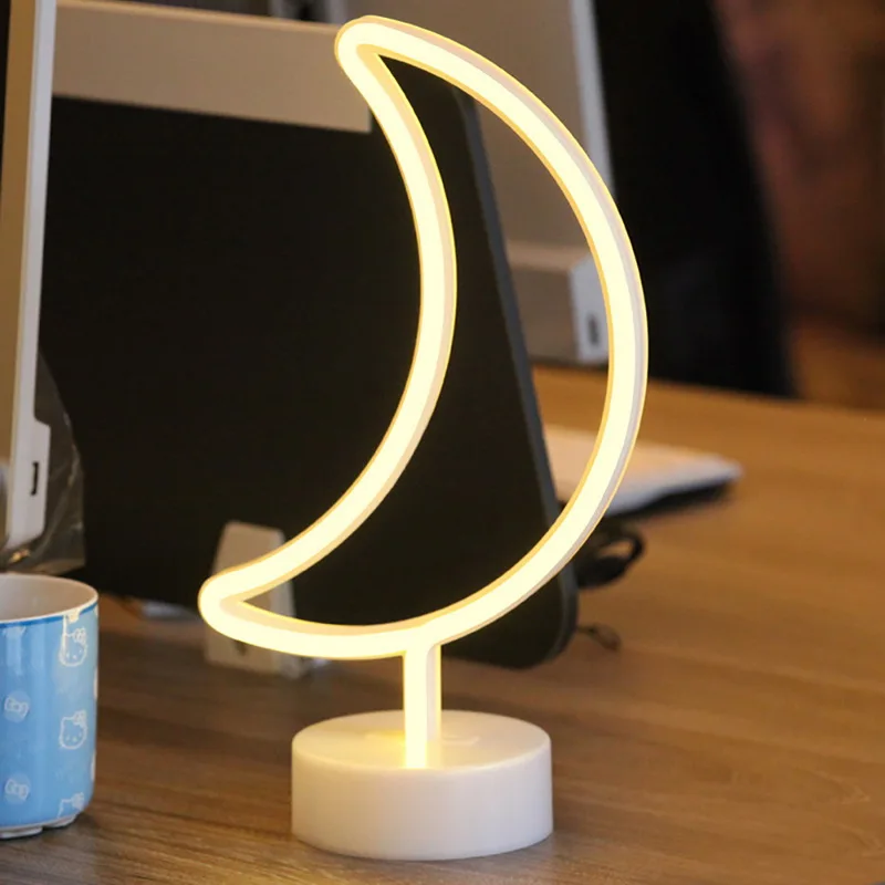 

DOZZIOR 2018 Christmas Holiday Lighting Night Decoration Light LED Night Moon Flamingo Angel Light Wall Hanging Neon Light