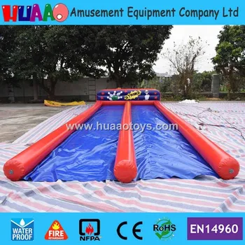 

Free Shipping Inflatable Bowling Alley Game, Inflatable Bowling Skittle Alley with 10 bottle and 2 balls