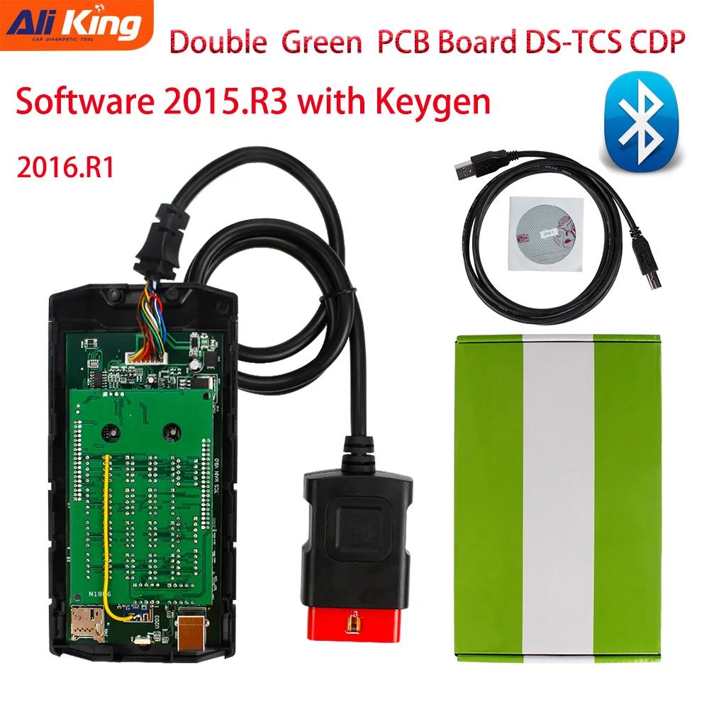 

Bluetooth New DS-VCI obd Scanner V9.0 TCS pro plus with LED 3IN1 TCS software 2016.1 with keygen Diagnostic Code Reader