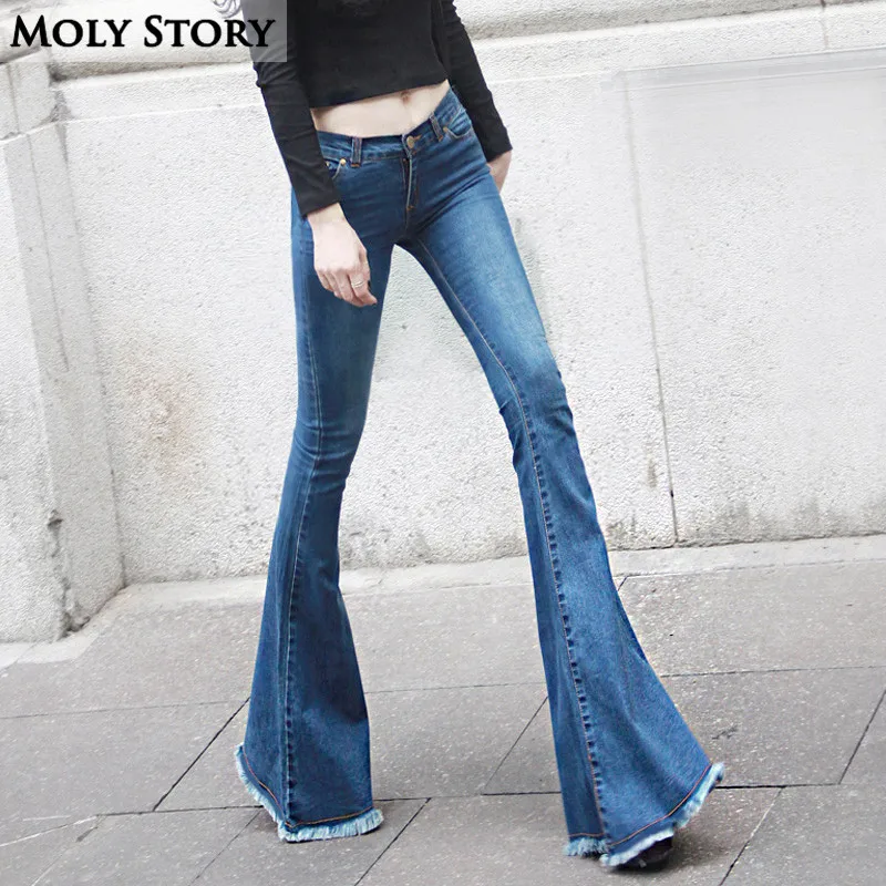 Jeans Suar Pinggiran Antik Baru Mode 