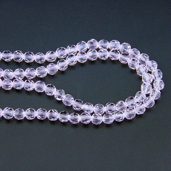

High Quality Glass Round Shape Loose Spacer Bead 6mm Pink K9 Crystal 32 Faceted Ball Beads For Home Decoration