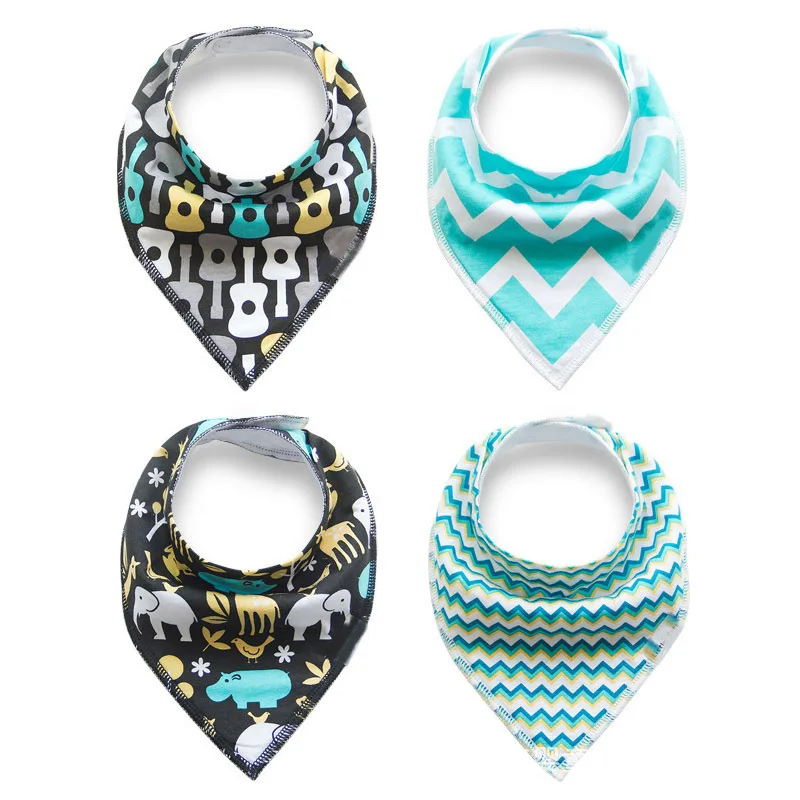 4PCS/lot Infant Cotton Baby Boy Girl Bibs Cute Cartoon Character