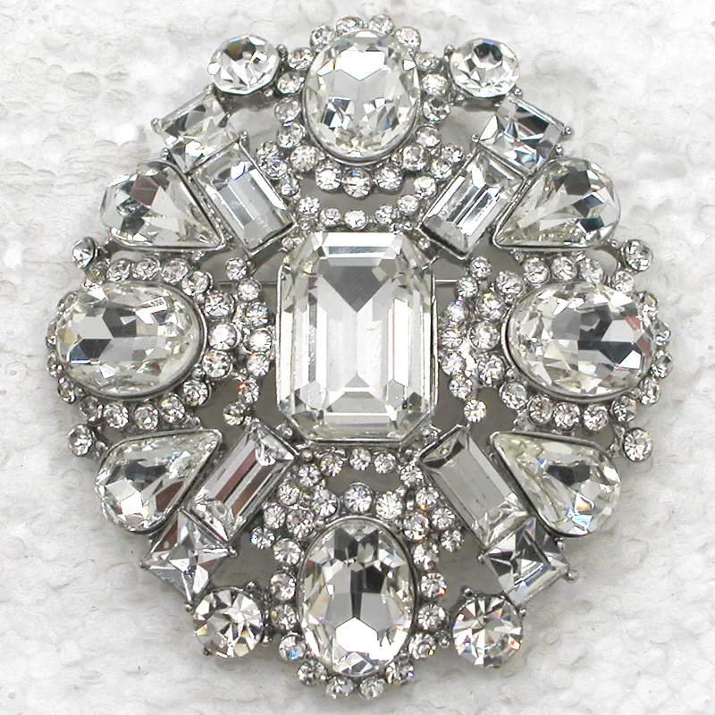 

Fashion Brooch Clear Rhinestone Flower Pin brooches C2086 A
