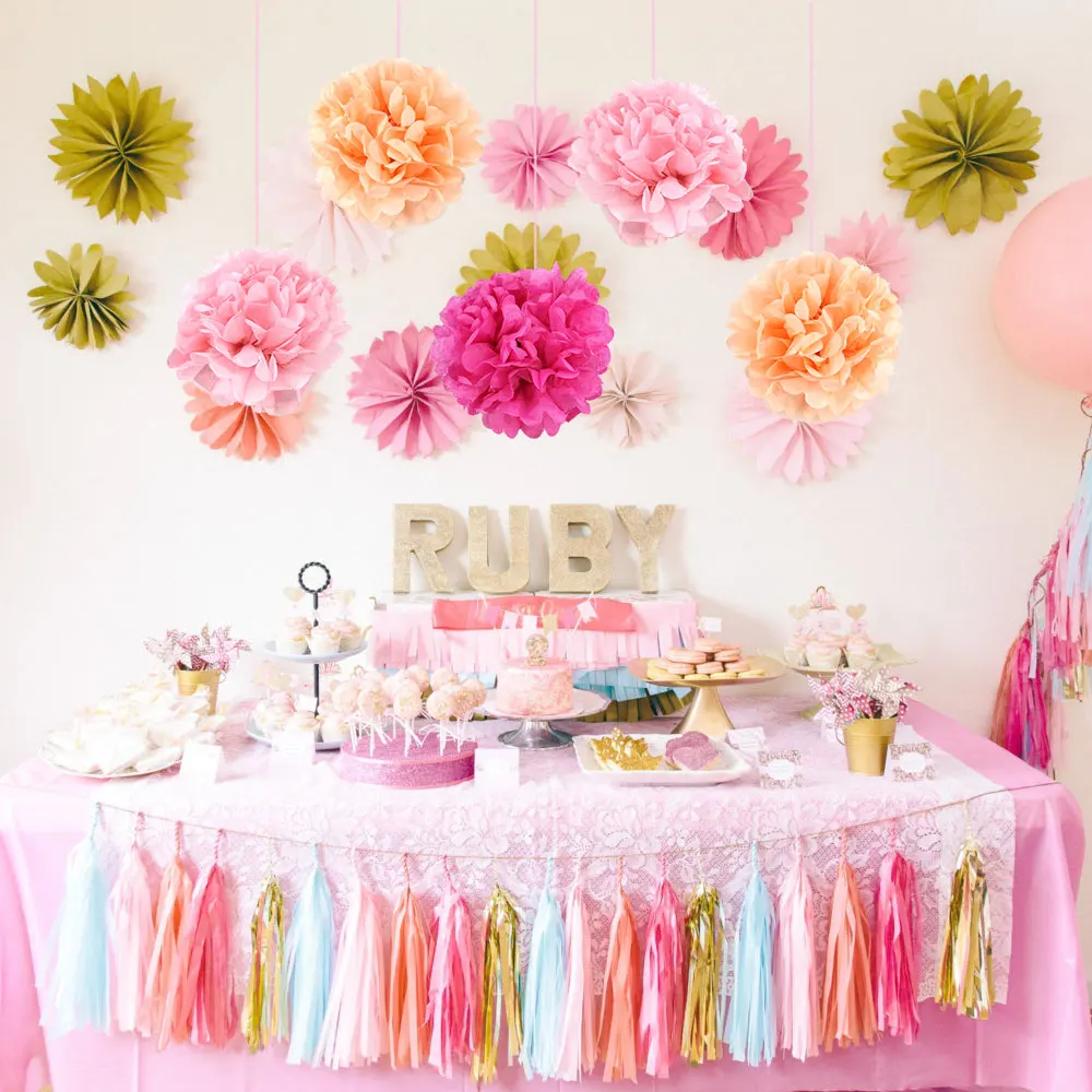 6 шт./компл. папиросная бумага Pom Poms craft Flower Paper Ball Pompom для дома сада свадьбы дня