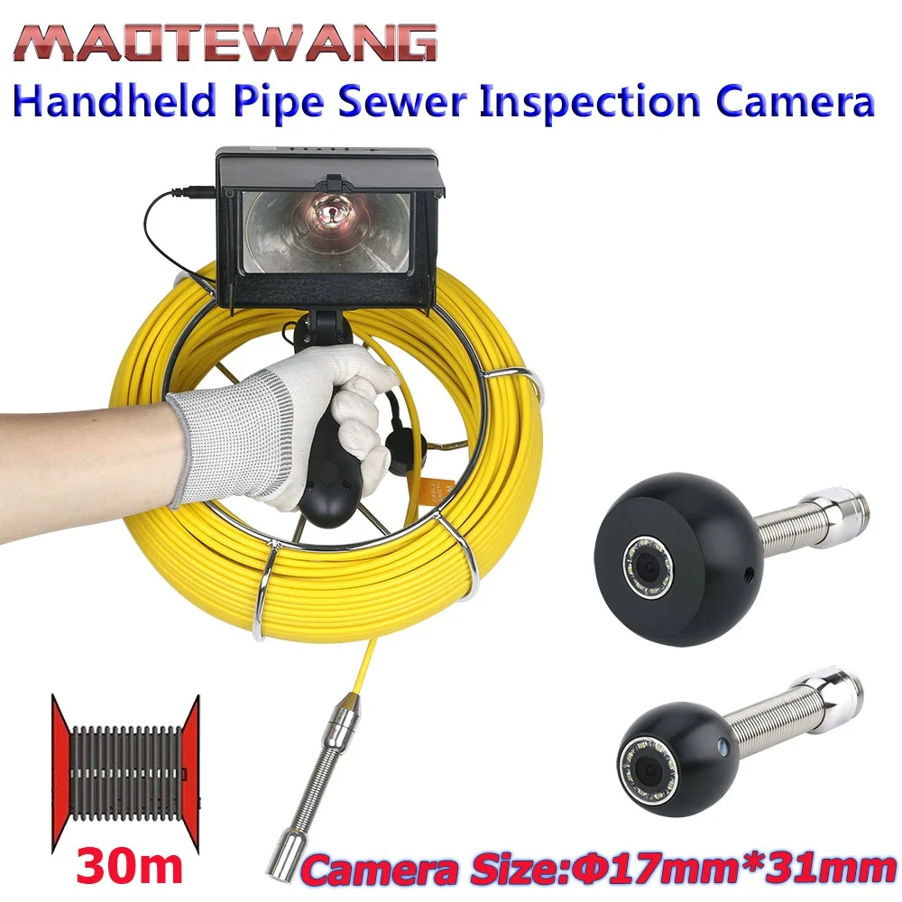 

MOUNTAINONE 4.3 inch 17mm Handheld Industrial Pipe Sewer Inspection Video Camera IP68 Waterproof AHD 720P Camera with 6W LED