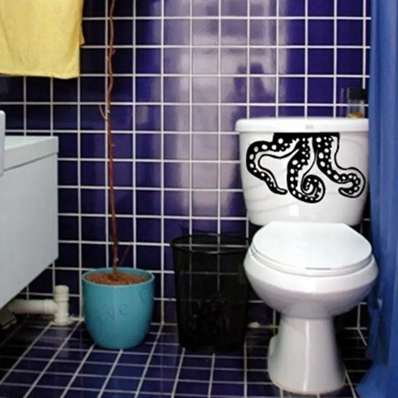 Vinyl Octopus tentacles Wall Sticker untuk hiasan tangki sejuk hiasan, Bilik Mandi Cool Toilet art decal Octopus tentacles