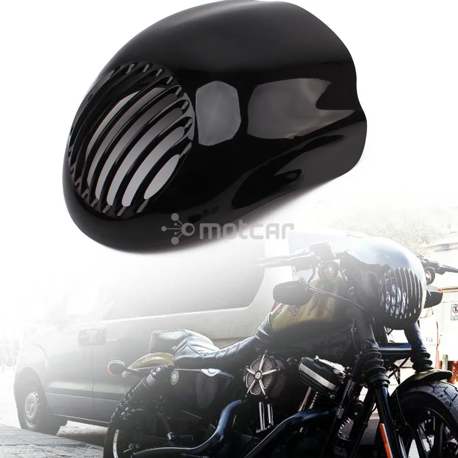 

Black Motorcycle Front Cowl Fork Mount Headlight Fairing Visor Grill Mask for Harley Sportster Dyna XL FX 883 Free Shipping