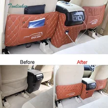 Tonlinker чехол-накладка, наклейки для Toyota PRADO 2011-17, автомобильный стиль, 3 шт., искусственная кожа, заднее сиденье, анти-грязный чехол, накладка с логотипом