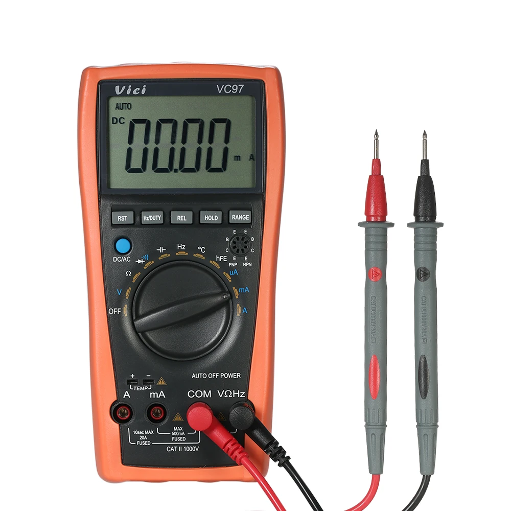 VC97A VC97 цифровой мультиметр автоматический диапазон 1000 в температура мультиметра детектор постоянного тока переменного напряжения тока измеритель емкости