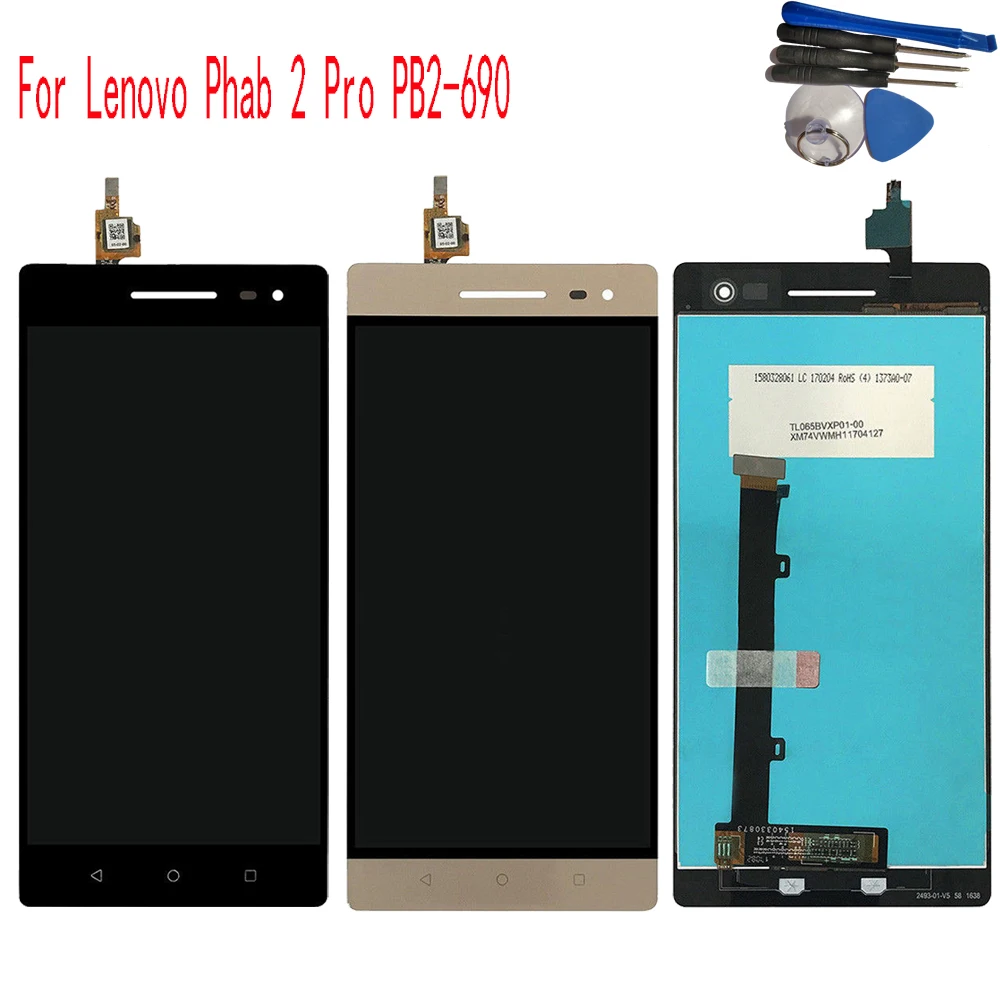 

6.4" New For Lenovo Phab 2 Pro PB2-690M PB2-690Y PB2-690N PB2-690 LCD Display Touch Screen Digitizer Assembly With Tools