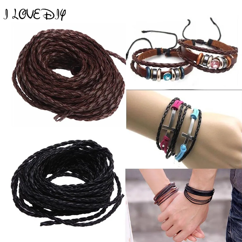 

Wholesale 5m/lot Manmade Braided Leather Cord Hemp Rope 3mm for Jewelry Making Bracelet Necklace