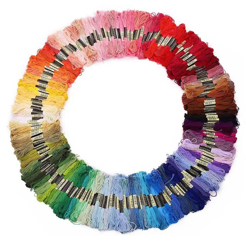 24PCS Colors DMC Similar Cotton Embroidery Thread Kits for Cross Stitch Mouline 6 Strands Floss 8m Sewing Skein Craft