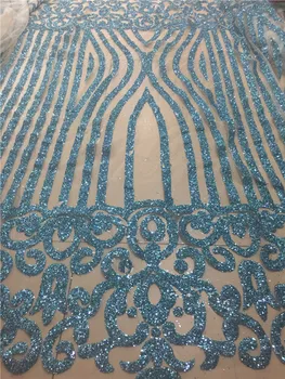 

5yard/lot african glitter lace fabric Jolin-300 embroidered tulle lace with glued glitter for party dress