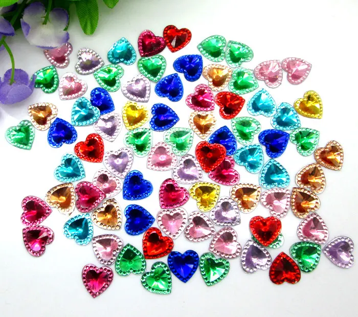 

300Pcs Mixed Resin Heart Decoration Crafts Flatback Cabochon Scrapbooking Embellishments Beads Diy Accessories
