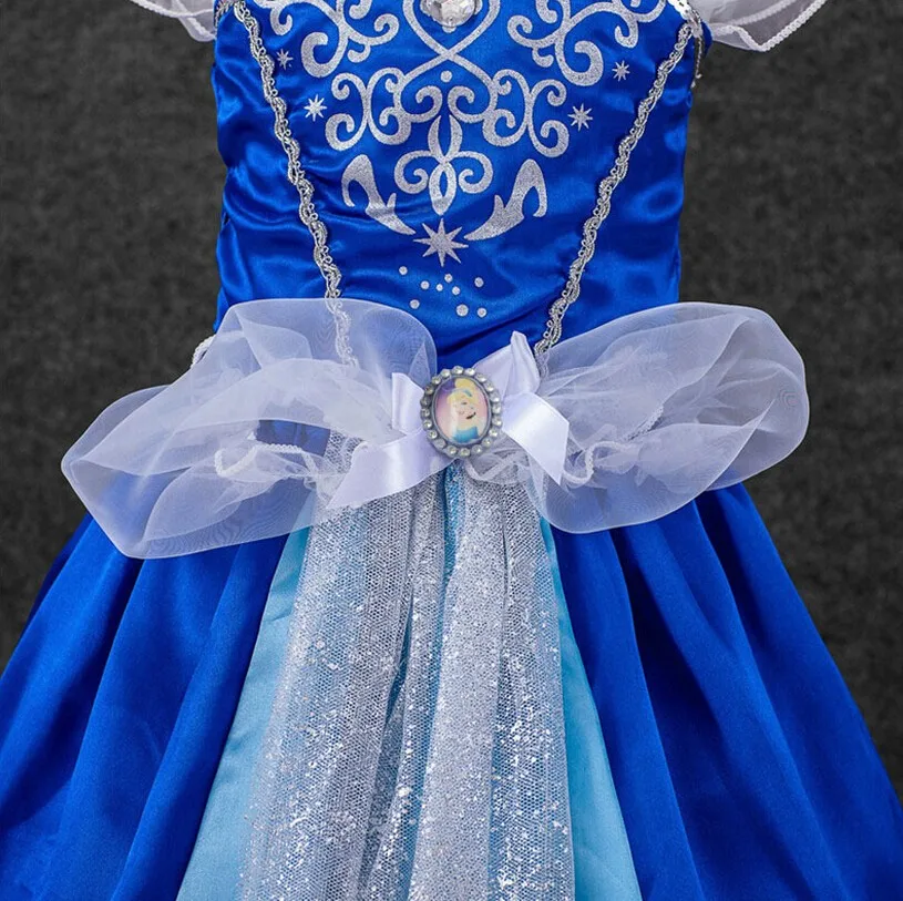 Платья Золушки с настоящими троллями Моана Детский костюм снежной принцессы Рапунцель для вечеринки Авроры на Хэллоуин Брендовое детское платье