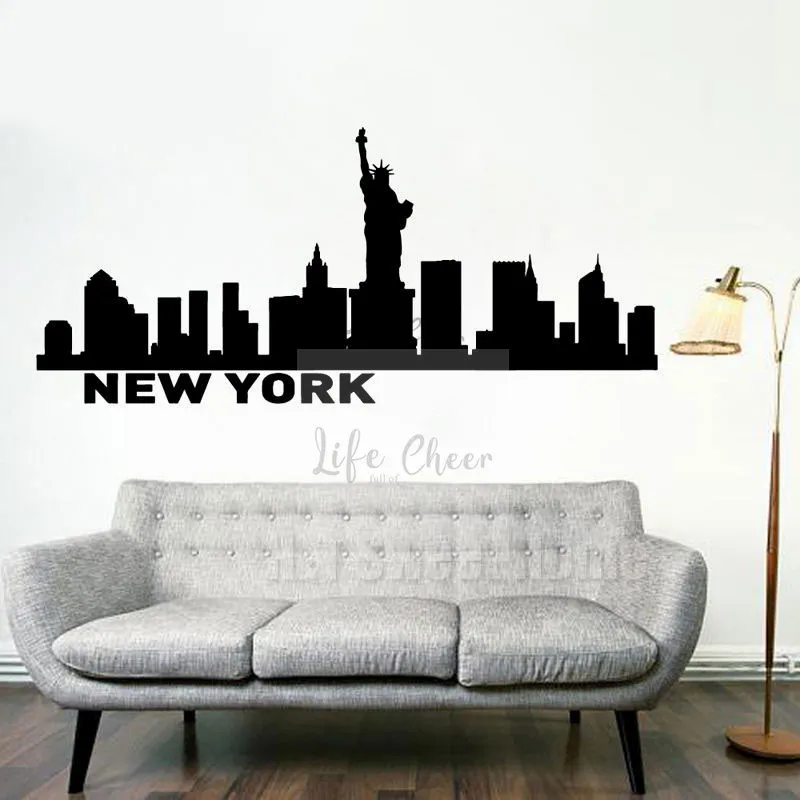 Настенная Виниловая наклейка с изображением пейзажа Нью Йорка AC078|Наклейки на