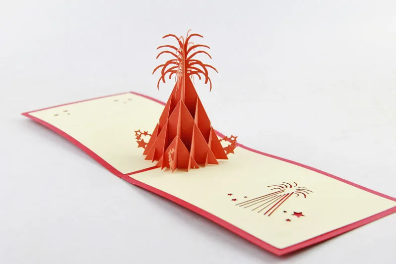 Pop Up Carte De Vœux 3d Carte De Felicitations Feu D Artifice Floral Aliexpress