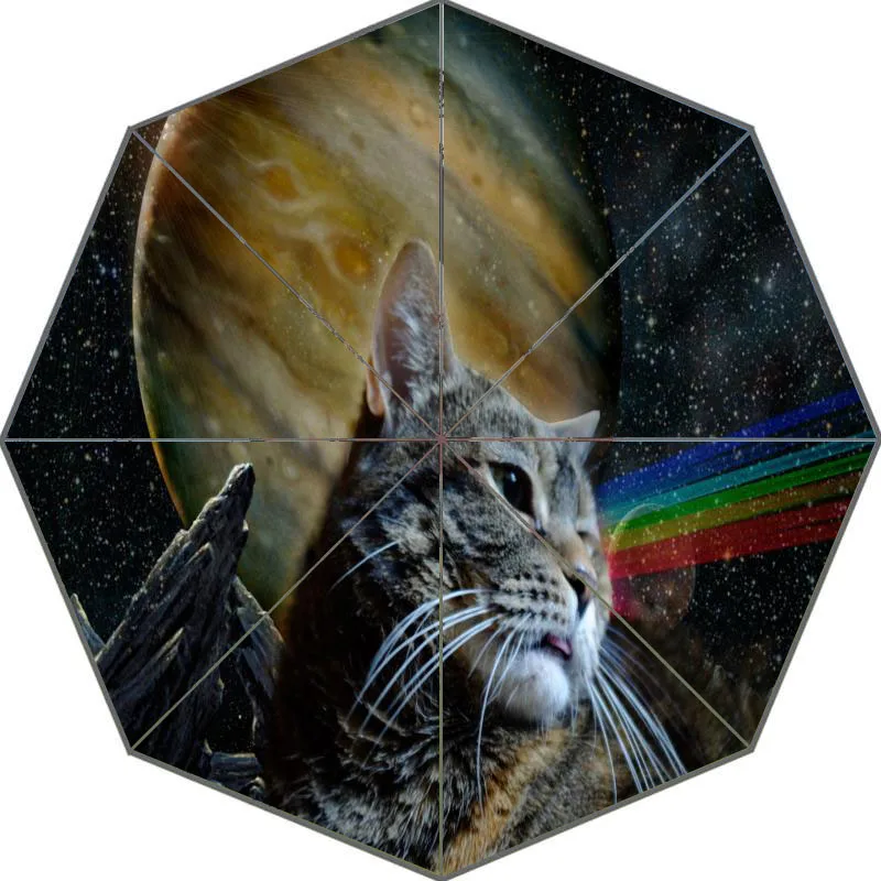 Милый мультяшный котенок, кошка, зонтик на заказ, солнечный и дождливый зонтик, дизайн, портативный, модный, стильный, полезный зонтик, хороший подарок - Цвет: Сливовый
