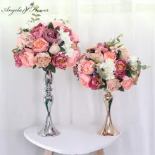 На заказ 35 см шелковые пионы искусственный цветок шар центральный расположение декора для свадьбы фон стол цветок шар 13 цветов
