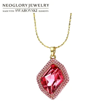 

Neoglory Crystal & Rhinestone Long Pendant Necklace Geometric Shinning Dress Party Embellished With Crystals From Swarovski