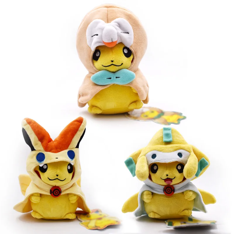 3 вида стилей Аниме пелуче Пикачу косплэй Jirachi Victini Rowlet плюша мультфильм куклы большой Рождественский подарок игрушка для детей