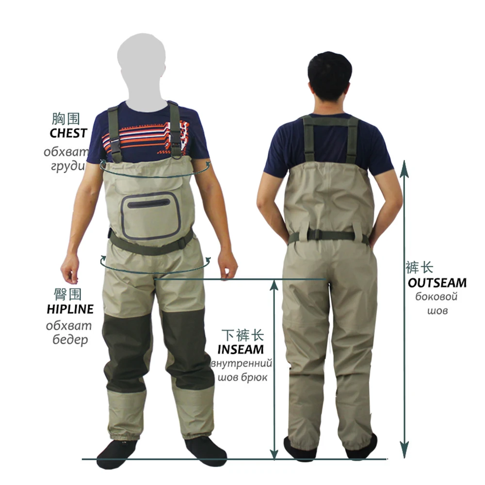 Fly Fishing Breathable Chest Waders Rafting Wear Waterproof Wading Pants