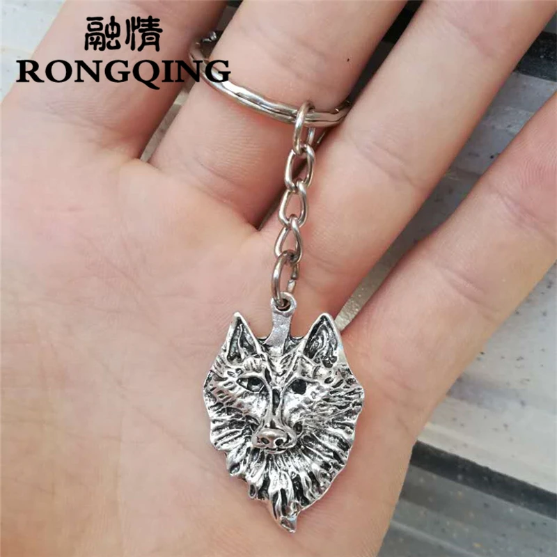 RONGQING 1 шт. новый модный креативный брелок с волком популярный металлический в