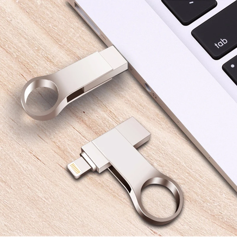 OTG Usb флэш-накопитель 8 Гб оперативной памяти, 16 Гб встроенной памяти, 32 ГБ, 64 ГБ, 128 ГБ флэш-накопитель HD запоминающие устройства Memory Stick для iPhone X/8/7/7 Plus/6 Plus/6s/5/SE/IPad, флеш-накопитель