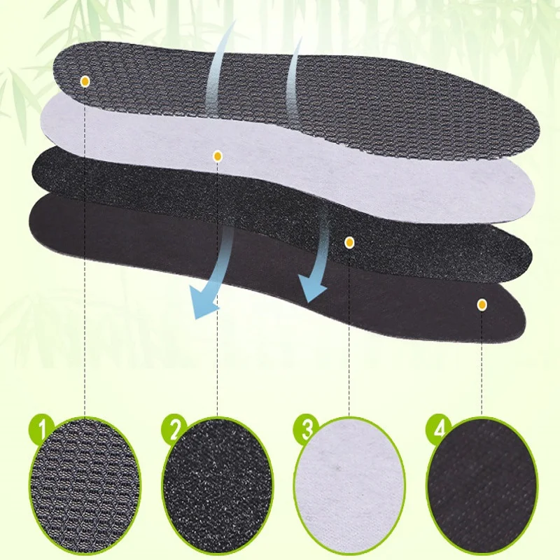 5Pairs Bamboo charcoal deodorant insole Breathable dry insole for Hiking Campling Outdoor