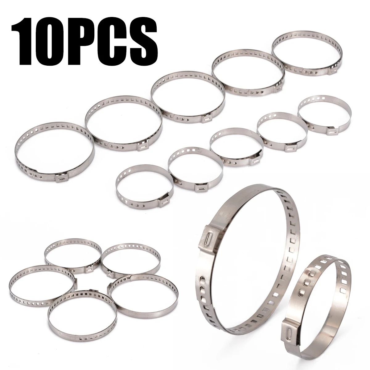 New Arrival 10pcs Large+Small Universal Auto Fastener Adjustable CV Joint Boot Crimp Clamp Kit