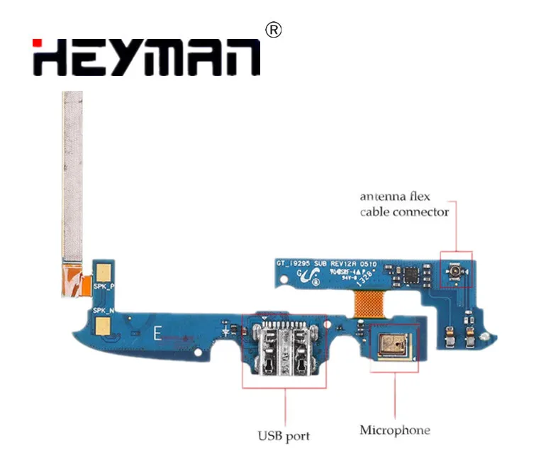 

Heyman Flex Cable for Samsung I537,I9295 Galaxy S4 Active(charge connector with components USB port microphone)Replacement